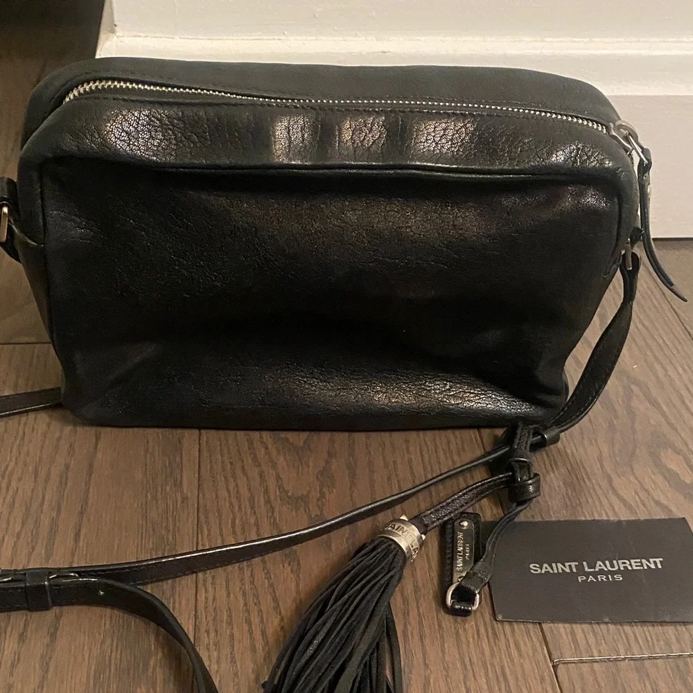 Saint Laurent Black Leather Shoulder Bag - Picture 6 of 6
